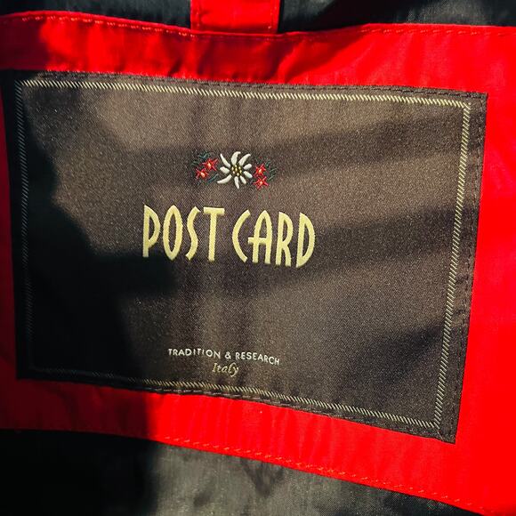 Post Card Quilted Ski Jacket Full Zip Plaid Red Mock Neck - 6 - Picture 8 of 10